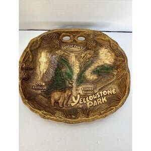 Vintage Taco Yellowstone Park Souvenir Decorative Plate Bowl 11.75”